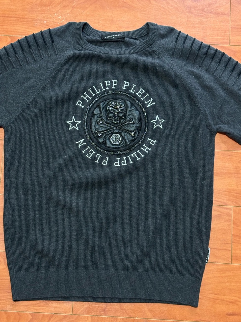 Philipp Plein Black Knit Beanie with Logo Tag